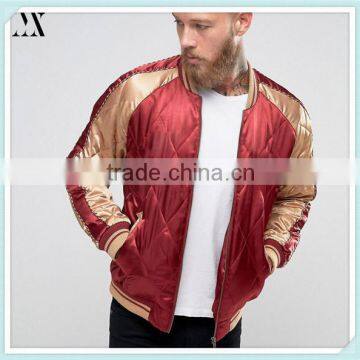 2016 Wholesale Man Bomber Jacket With Lightweight Silky - feel Fabric Lightly Padded Bomber Jacket