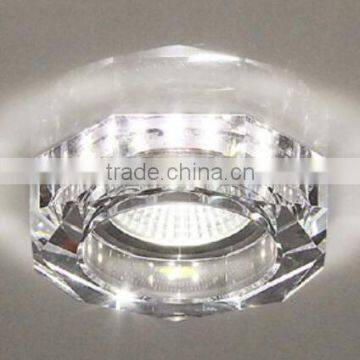 Hot sale Crystal Flat downlight spotlight ceiling indoor octagonal led MR16 GU5.3 GU10 factory direct sale fashion modern