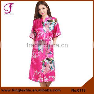 0113 Factory Directly Bulk Stock Wholesales Silk Floral Kimono