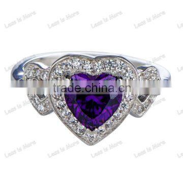 Lara's Imitation Amethyst Birthstone Heart Ring