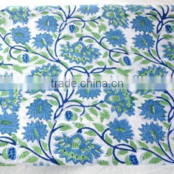 RTHCF-12 Floral 100% natural block printed cotton cambric fabric Indian Traditional Designs manufacturer wholesaler