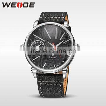 WEIDE Quartz Stainless Steel Watch Water Resistant Watch Military Business Genuine Leather Watch Strap Mens Watch photo-2
