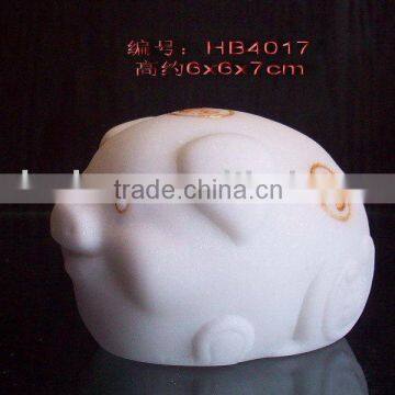 pig shape white marble handicrafts/marble carving