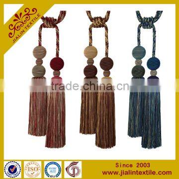 Decorative curtain tassel tieback rayon material with cotton tassel