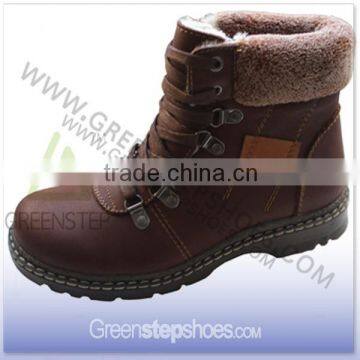 Furry Ankle Brown Woman Shoe Leather