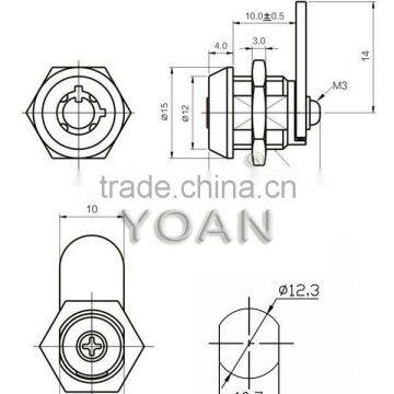Bright Chrome Plating 2 Tubular Keys Quarter Turn Cabinet Cam Locks photo-2