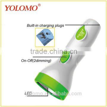 White Rechargeble 1 LED Torch Light Rechargeable Portable Lamp Torch photo-2