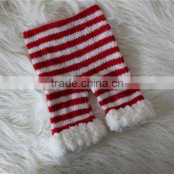 Newborn Christmas Props Christmas Pants Knitted Baby Christmas Pants