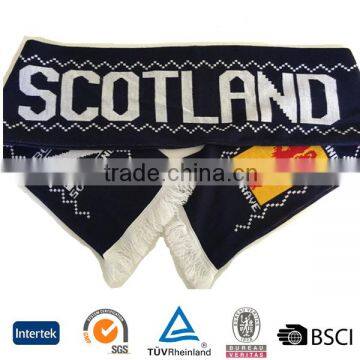 2016 bestselling hign quality logo embroidered warm football scarves Scotland