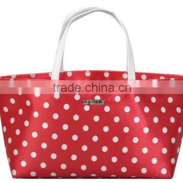 Satin ote bag with pvc pocket inside