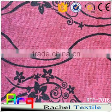 Classic Style Bright Color Spark Design Linen Cotton Flocked Upholstery Fabric Used for Curtain Sofa Cushion Material photo-2