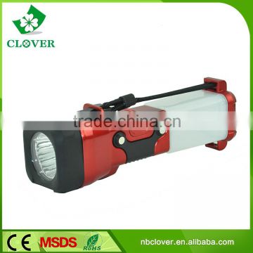 ABS material 6 white LED and 1 yellow LED high power flashlight torch