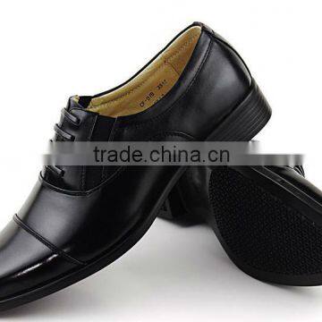 Black leather upper Office military Shoes