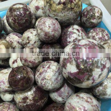 Madagascar Rubellite Ball Crystal Red Tourmaline Stone Ball Sphere