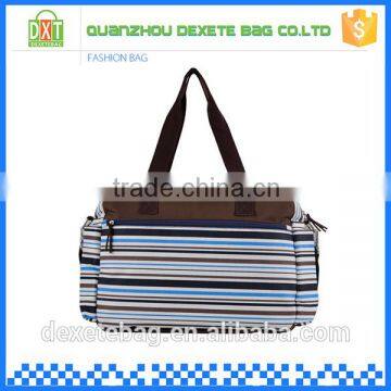 High-capacity tote stripe satin nappy mommy bag