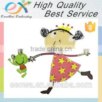 professionally custom girl applique embroidery patch