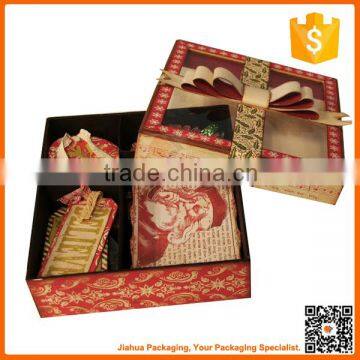 paper christmas gift box with window lid