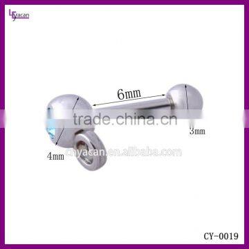 Rhodium Plated Crystal Body Piercing Jewelry Navel Rings Belly Barbells