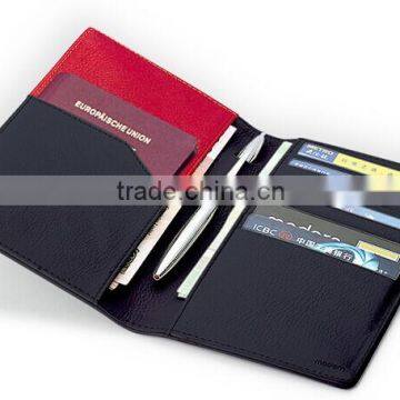 Hot Sale Leather Passport Holder, passport wallet With Pen holder