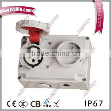 IP65 industrial socket switches and plug 16A 4P 6h water proof plug box