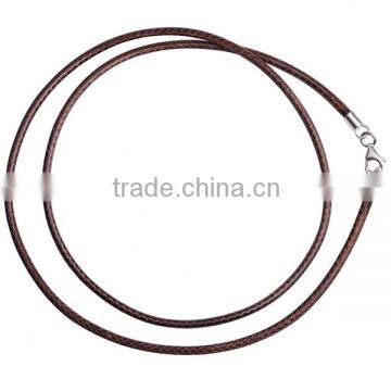 handmade woven adjusted waxed cotton cord necklace