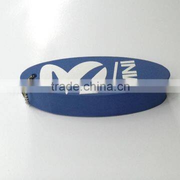 Customized oval shaped foam key chain, floatable key ring, float key holders