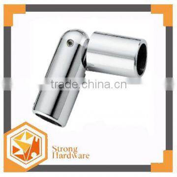 90 degree spin bathroom glass door round pipe connector clamp ,stainless steel pipe connector