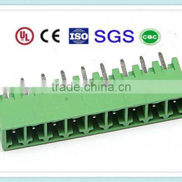High Quality Brass Pin Green Plastic Plug-in 3.81mm 3.5mm PCB Terminal Block XS2ESDA With UL, CE, ISO, SGS,CQC Approved
