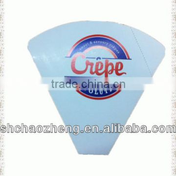 Cardboard Conical Crepe Cone Food Paper Holder&Folds