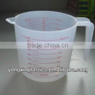 plastic water measuring cup in measuring cups