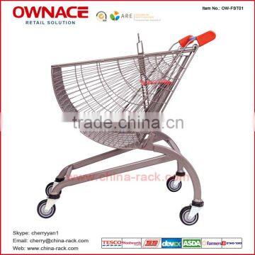 Special Designed Fan-shaped Metal Shopping Trolley Cart