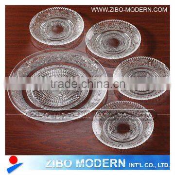 glassware /clear embossment glass plate