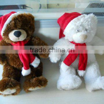 plush bear with hat / white bear / plush toys / Stuffed toy/christmas gift