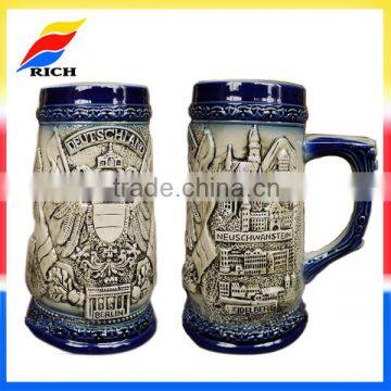 wholesale traditional German ceramic 3D beer mug