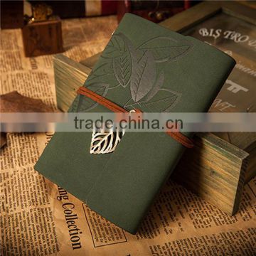 Hot selling personalized promotional gift pu leather diary notebook with elastic strap