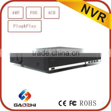 H.264 4CH 3MP NVR Onvifi P2P Dual Stream NVR Mobile Phone Remote Monitoring POE NVR