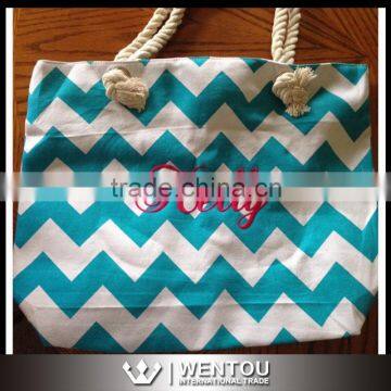 Wholesale Chevron Beach Tote Monogram Bags photo-5