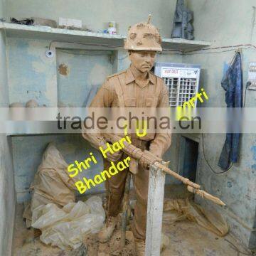 Clay army soilder statue