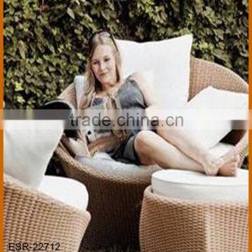 Rattan Single Sofa WIth Footstool