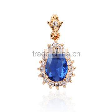 Blue cubic zircon pendant necklace women's wedding anniversary party present