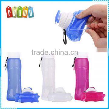 Portable silicone folding squeeze sport water bottle