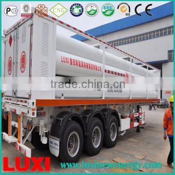 tube bundle skid container 25MPa fuel tanker trailer , hydrogen tube trailer