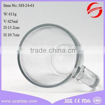 425ml Coffee Cup Also Drink Glass Bottle With Glass Bottle Custom Shape Handle