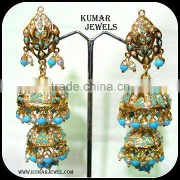 Traditional Beaded Jhumka Earrings photo-2