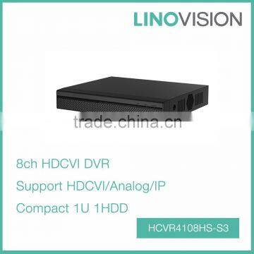 Compact 8CH 1U ONVIF Tribird 720P-Lite HDCVI DVR , Support 3D Intelligent Positioning