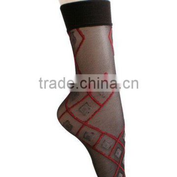 women ankle stockings with red line