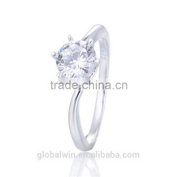 Crystal Gemstones Ring Free Sample Wholesale Custom Engraving With 6 Prongs Mexican Wedding Rings Gemstones Ring For Women