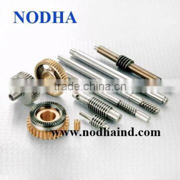 Worm gear shafts and custom gears