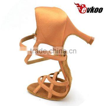 Salsa dancing shoes 2016 Tan color fashion popular medium heel gautiers dance shoes