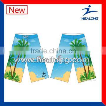 seascape pattern leisure men bule beach pants